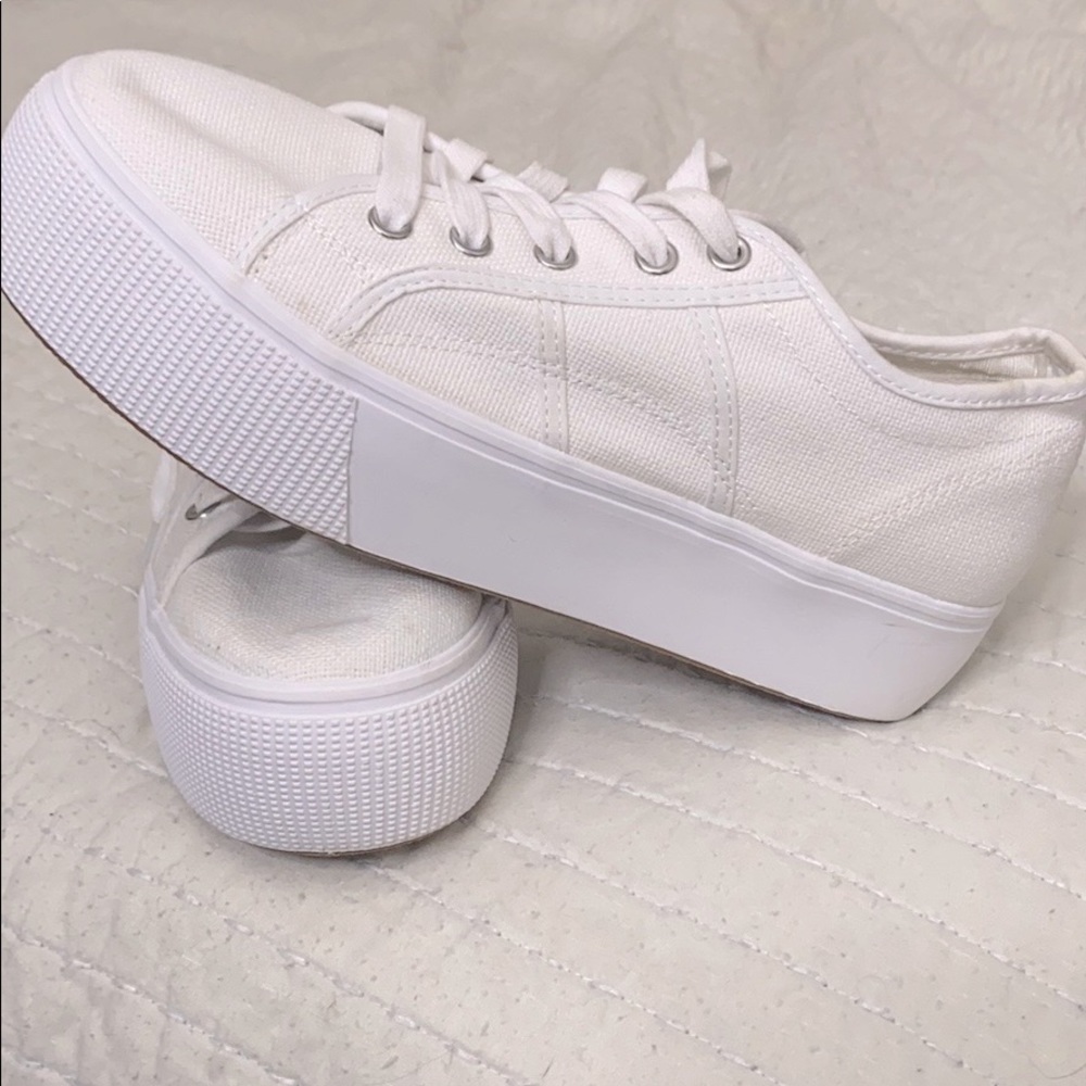 Steve Madden White Platform Sneakers